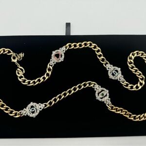 CHANEL Eye Love CC Long Gold Link Long Necklace